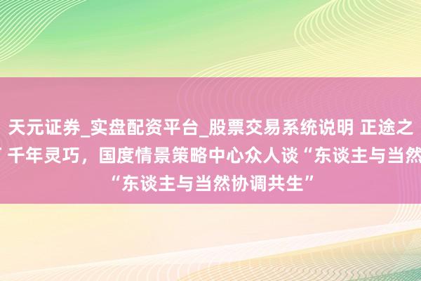 天元证券_实盘配资平台_股票交易系统说明 正途之行 | 沉山河 千年灵巧，国度情景策略中心众人谈“东谈主与当然协调共生”